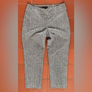 NIC+ZOE Navy and White Patterned Casual Ankle Trousers